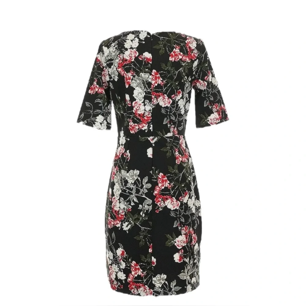 Banana Republic Women’s Floral Print 3/4 Sleeve Pleat Waist Sheath Dress, Size 4 - Picture 2 of 13